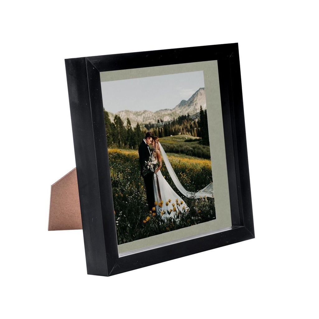 8 x 8 Black 3D Box Photo Frame - with 6 x 6 Mount