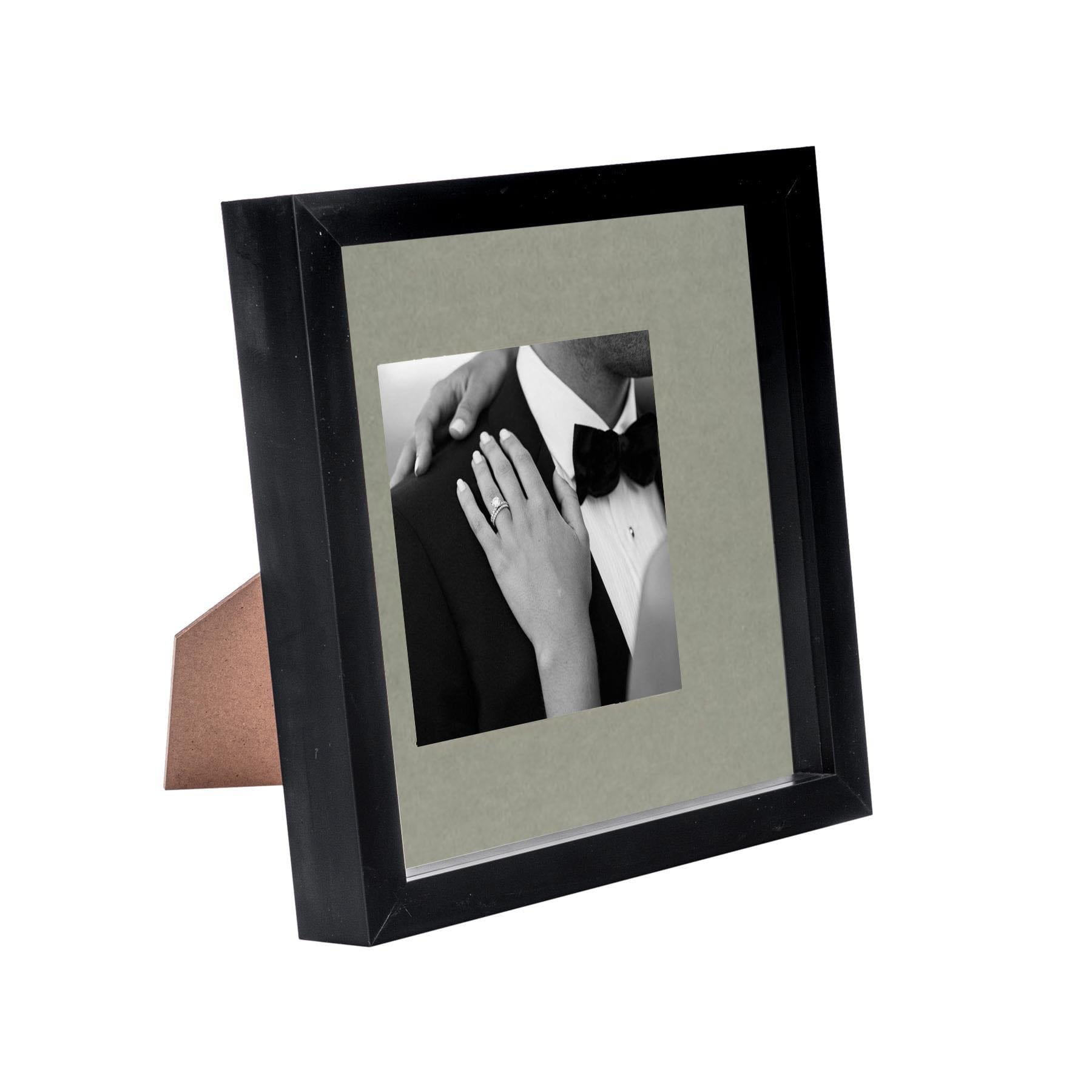 8 x 8 Black 3D Box Photo Frame - with 4 x 4 Mount