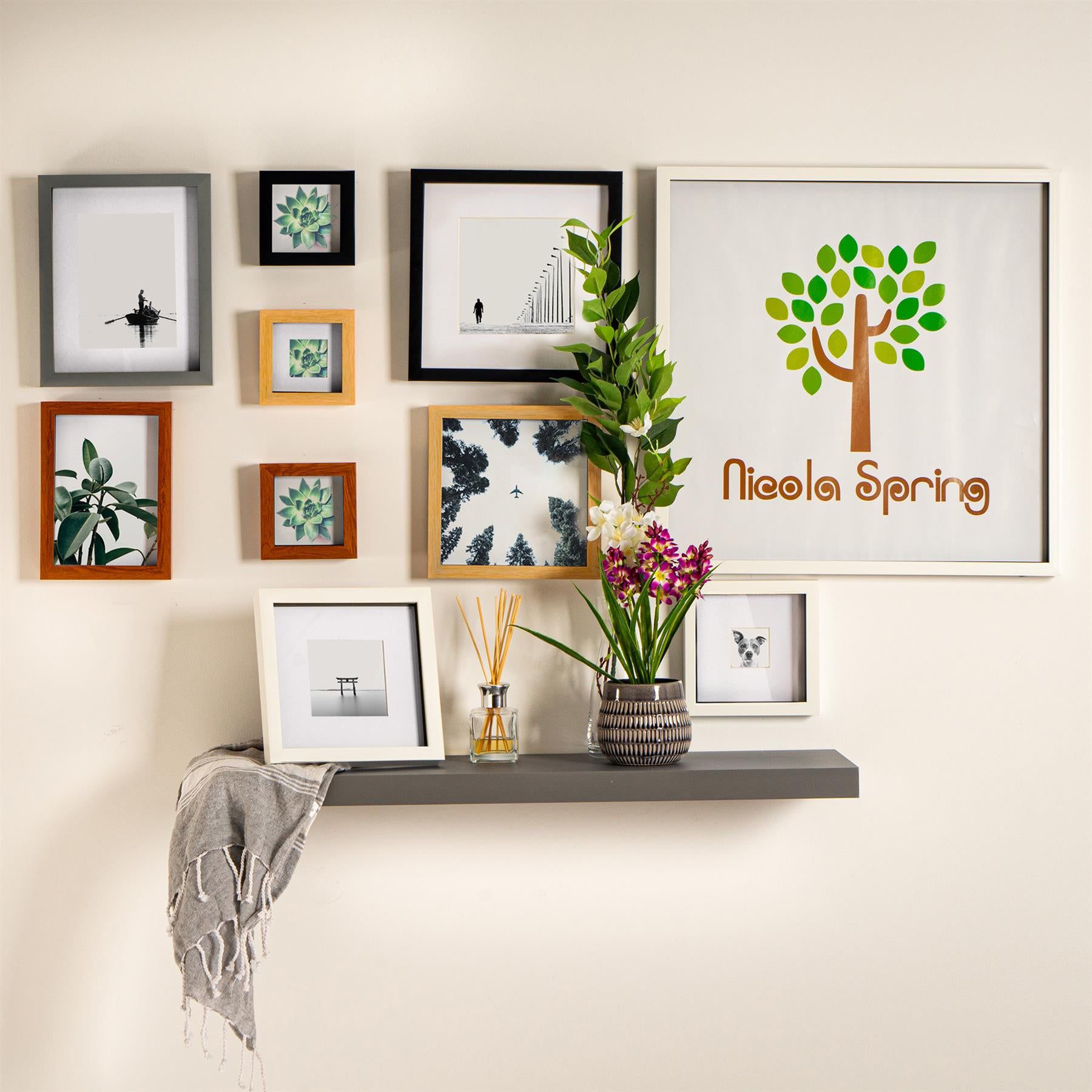 6 x 6 Black 3D Box Photo Frame - with 2 x 2 Mount