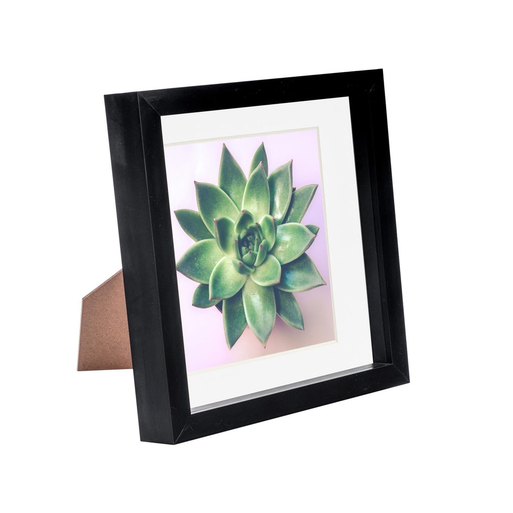 8 x 8 Black 3D Box Photo Frame - with 6 x 6 Mount