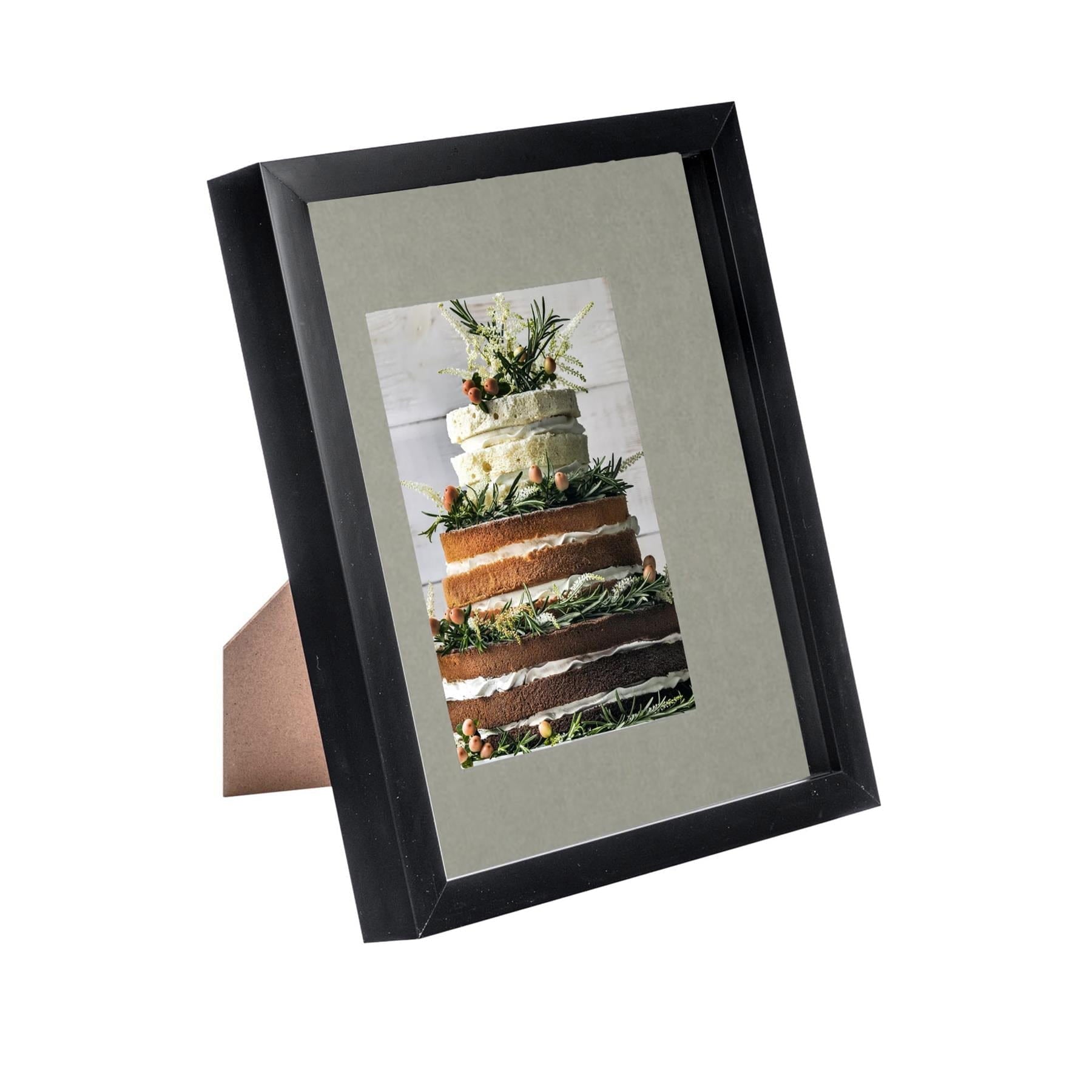 8 x 10 Black 3D Box Photo Frame - with 4 x 6 Mount