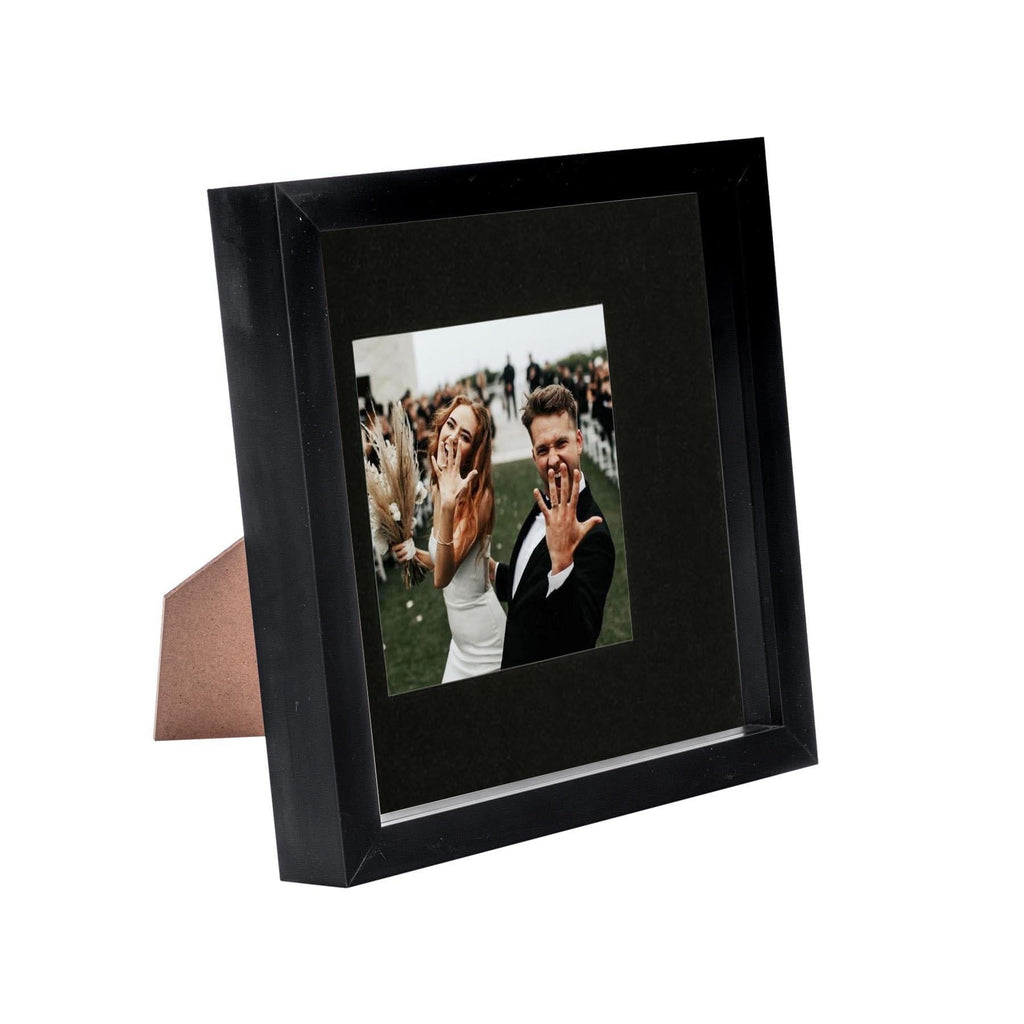 8 x 8 Black 3D Box Photo Frame - with 4 x 4 Mount