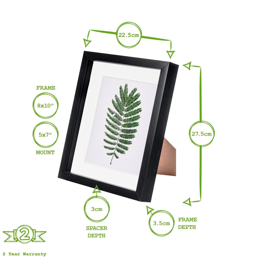 8 x 10 White 3D Box Photo Frame - with 5 x 7 Mount