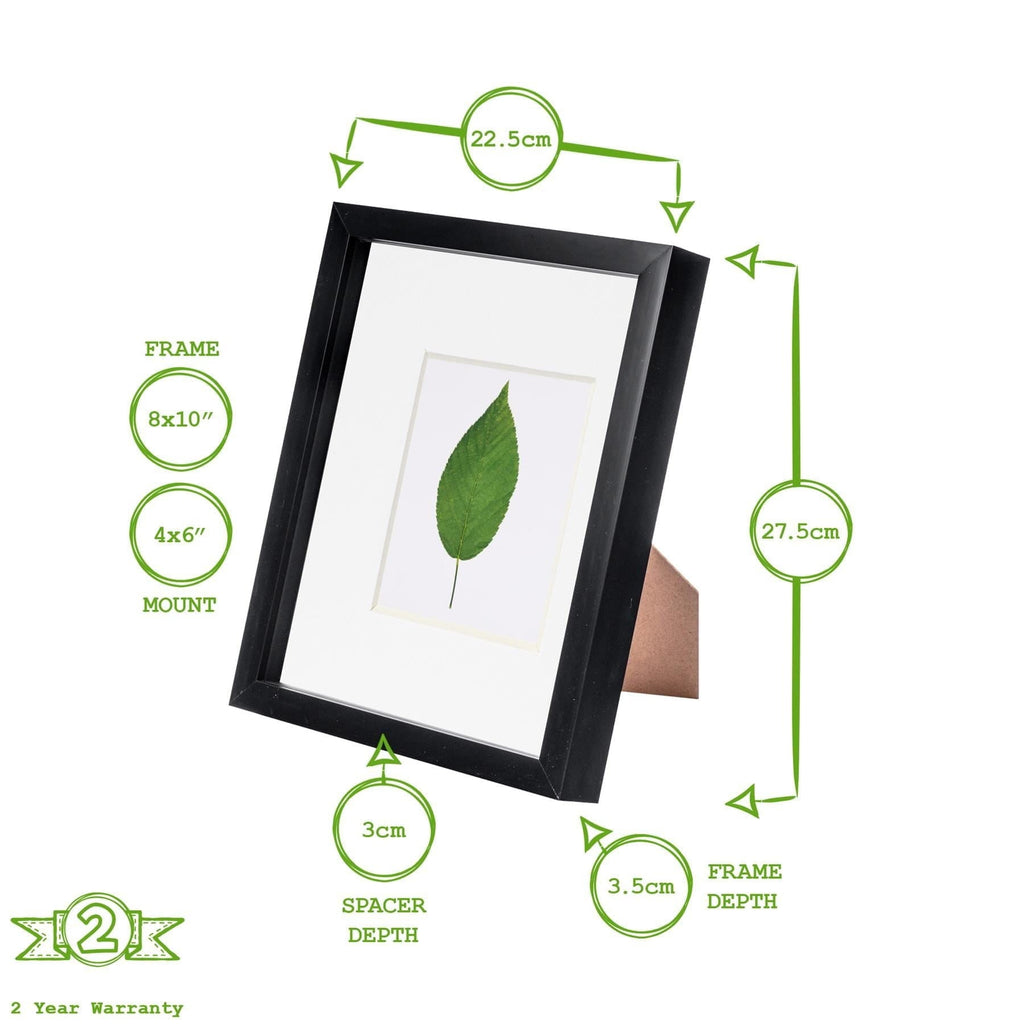 8 x 10 White 3D Box Photo Frame - with 4 x 6 Mount