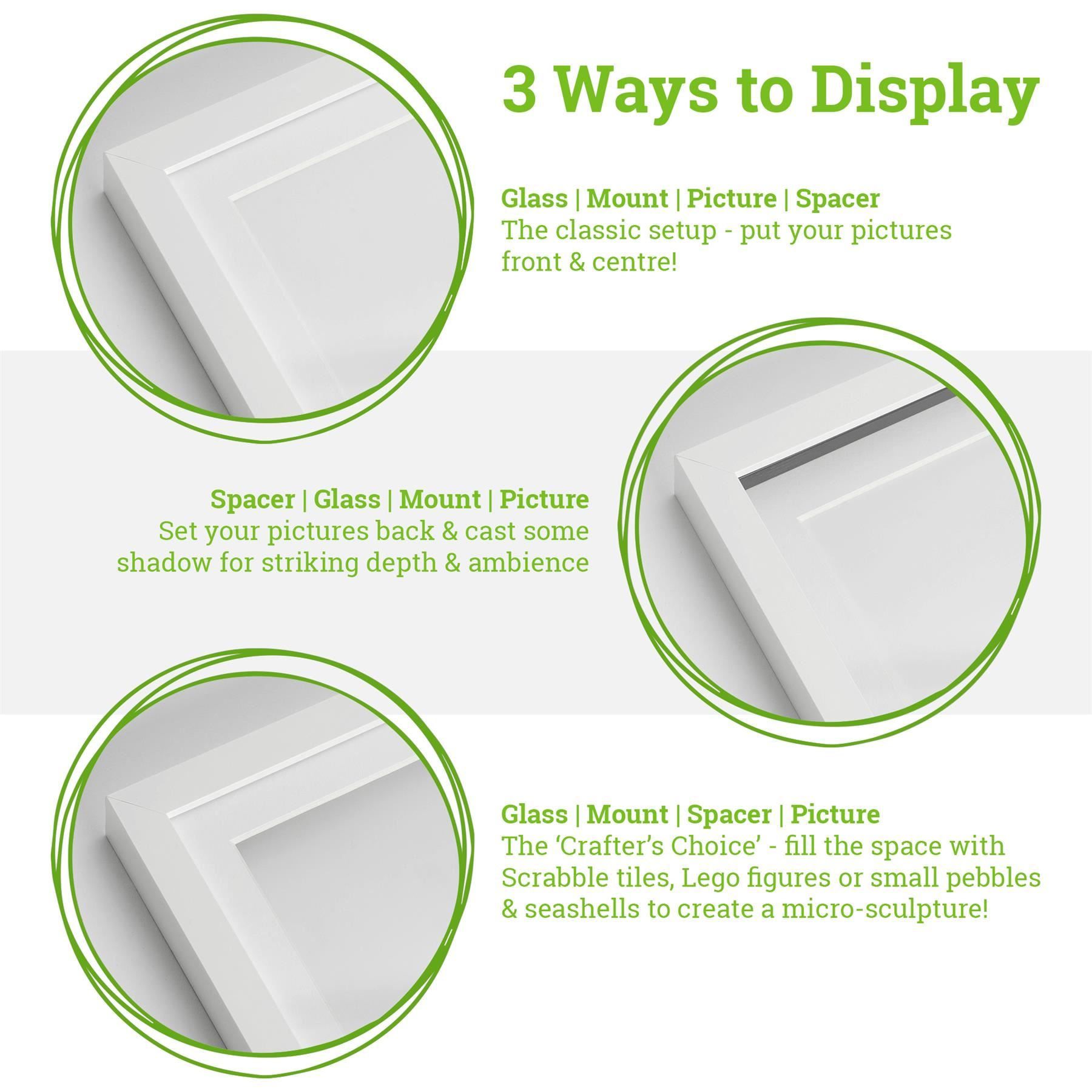 5 x 7 Grey 3D Box Photo Frame - with 4 x 6 Mount