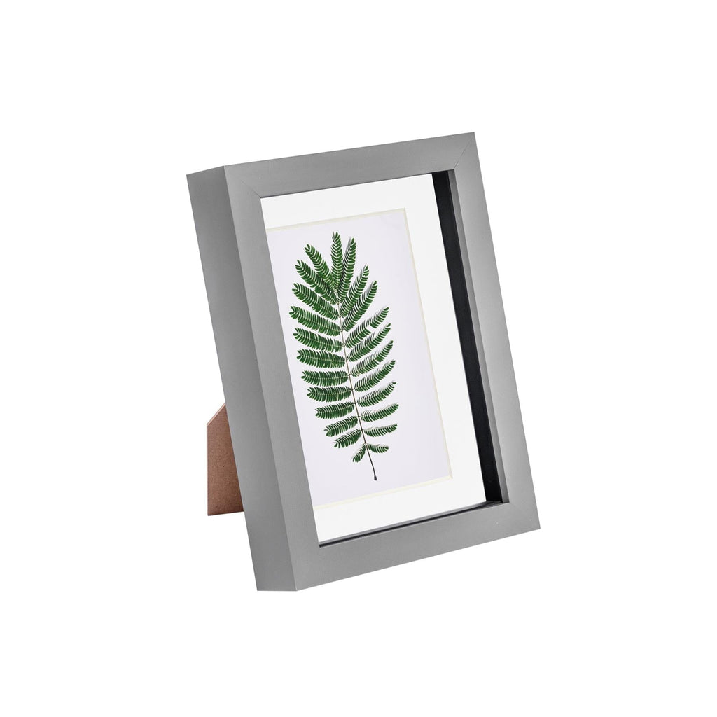5 x 7 Grey 3D Box Photo Frame - with 4 x 6 Mount