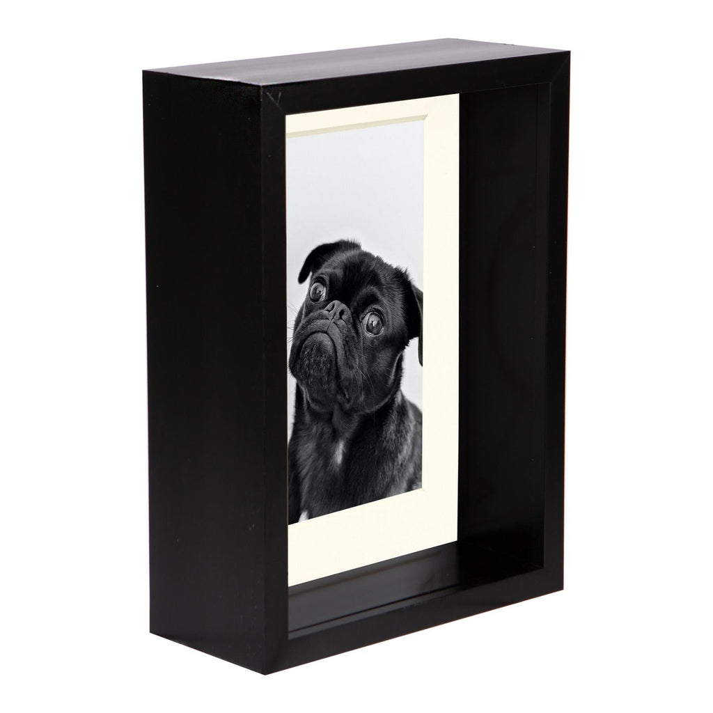 5 x 7 Black 3D Deep Box Photo Frame - with 4 x 6 Mount