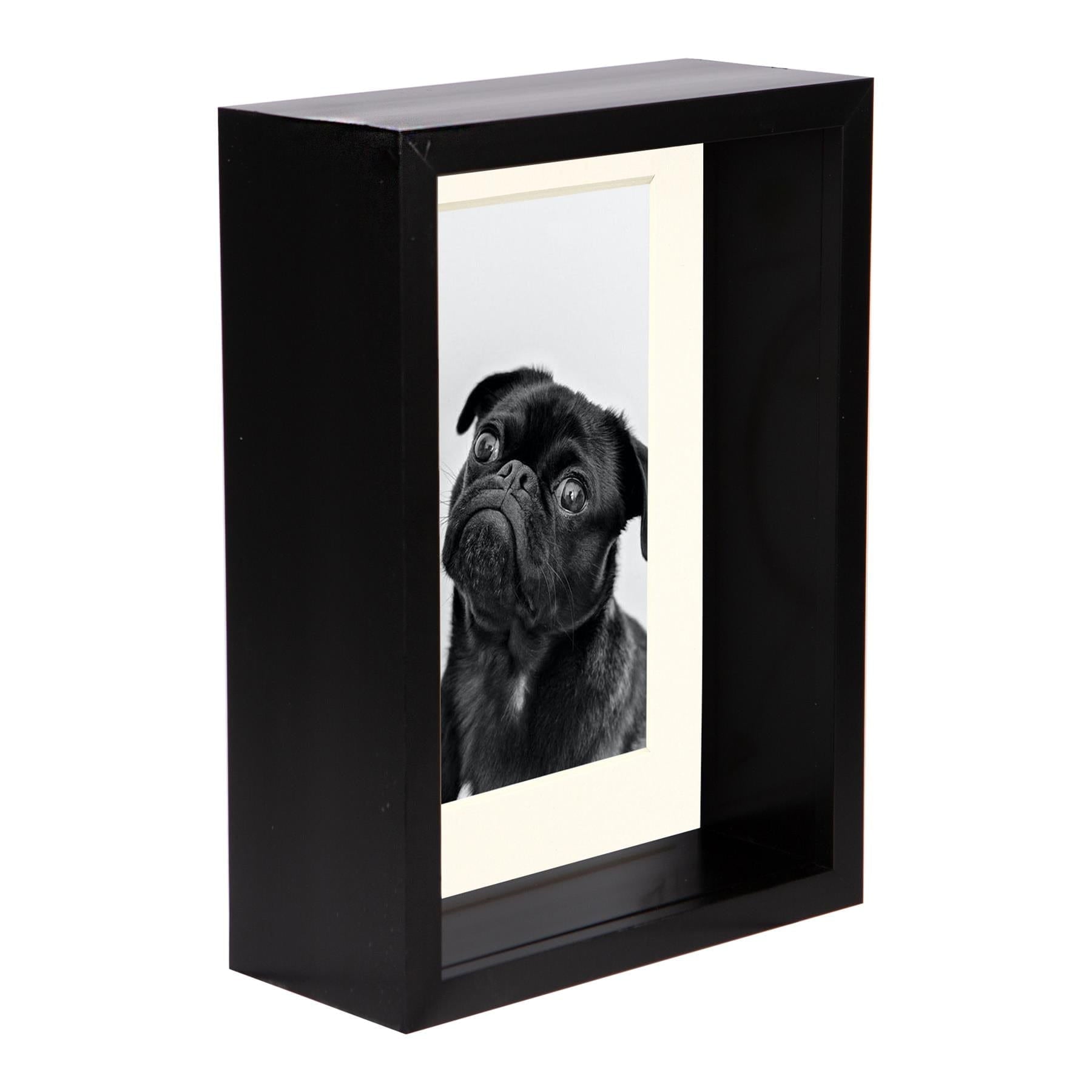 5 x 7 Black 3D Deep Box Photo Frame - with 4 x 6 Mount