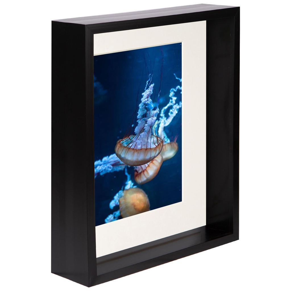 8 x 10 Black 3D Deep Box Photo Frame - with 5 x 7 Mount