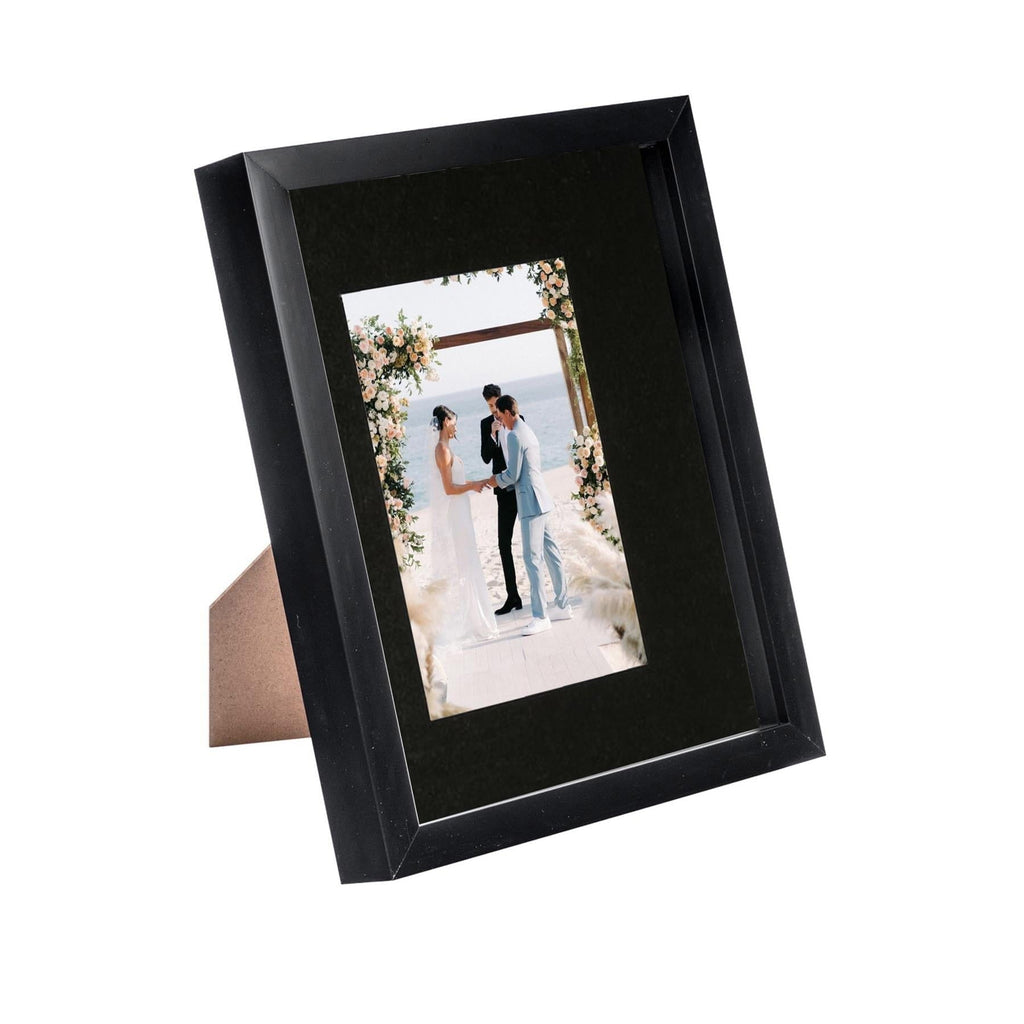 8 x 10 Black 3D Box Photo Frame - with 4 x 6 Mount