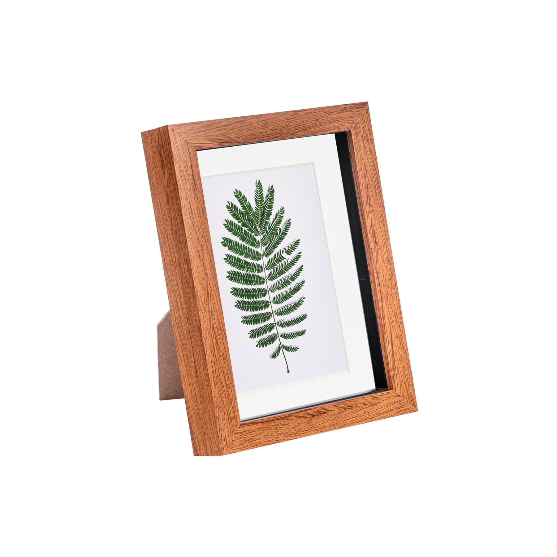 5 x 7 Dark Wood 3D Box Photo Frame - with 4 x 6 Mount