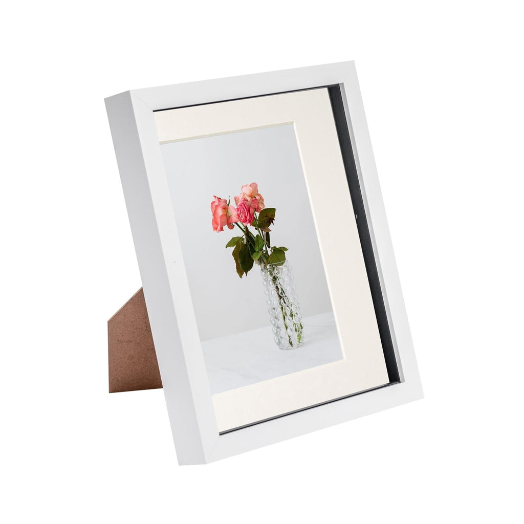 8 x 10 White 3D Box Photo Frame - with 5 x 7 Mount
