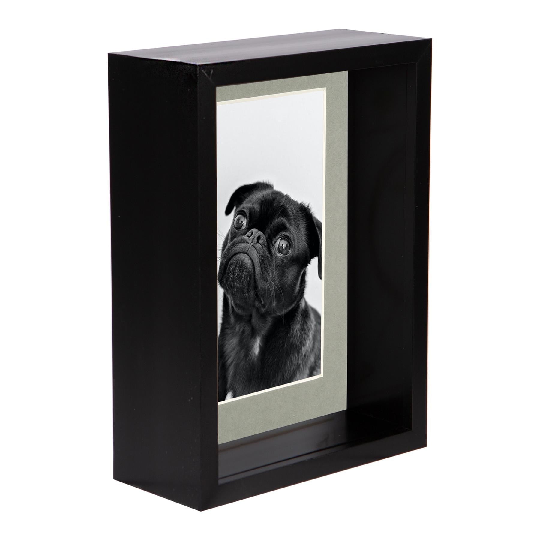 5 x 7 Black 3D Deep Box Photo Frame - with 4 x 6 Mount