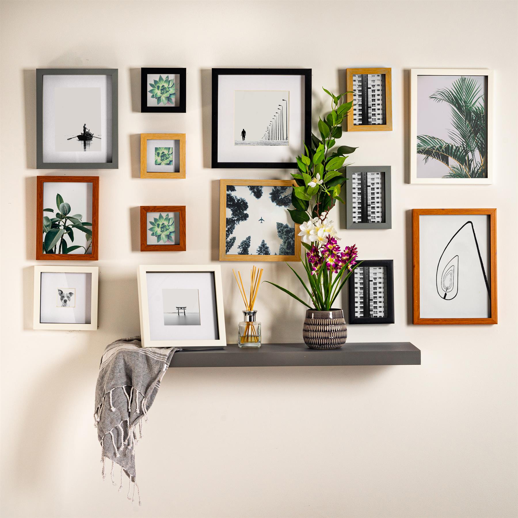 8 x 10 Grey 3D Box Photo Frame - with 5 x 7 Mount