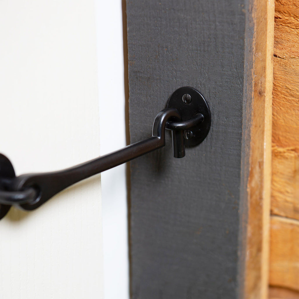 225mm Black Rustic Cabin Hook and Eye