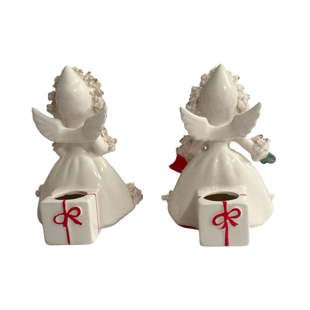 Holt Howard 1958 Spaghetti Trimmed Angel Candle Holders (Set of 2)