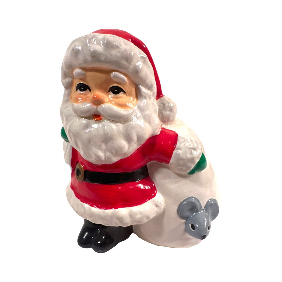 Vintage Santa with Mouse Figure