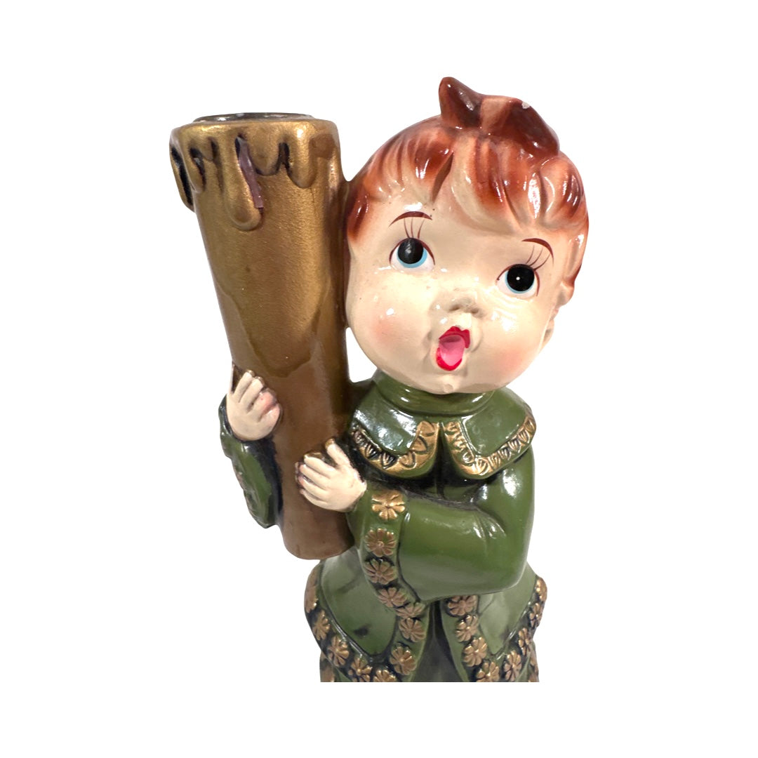 Vintage Star Choir Boy Candle Holder