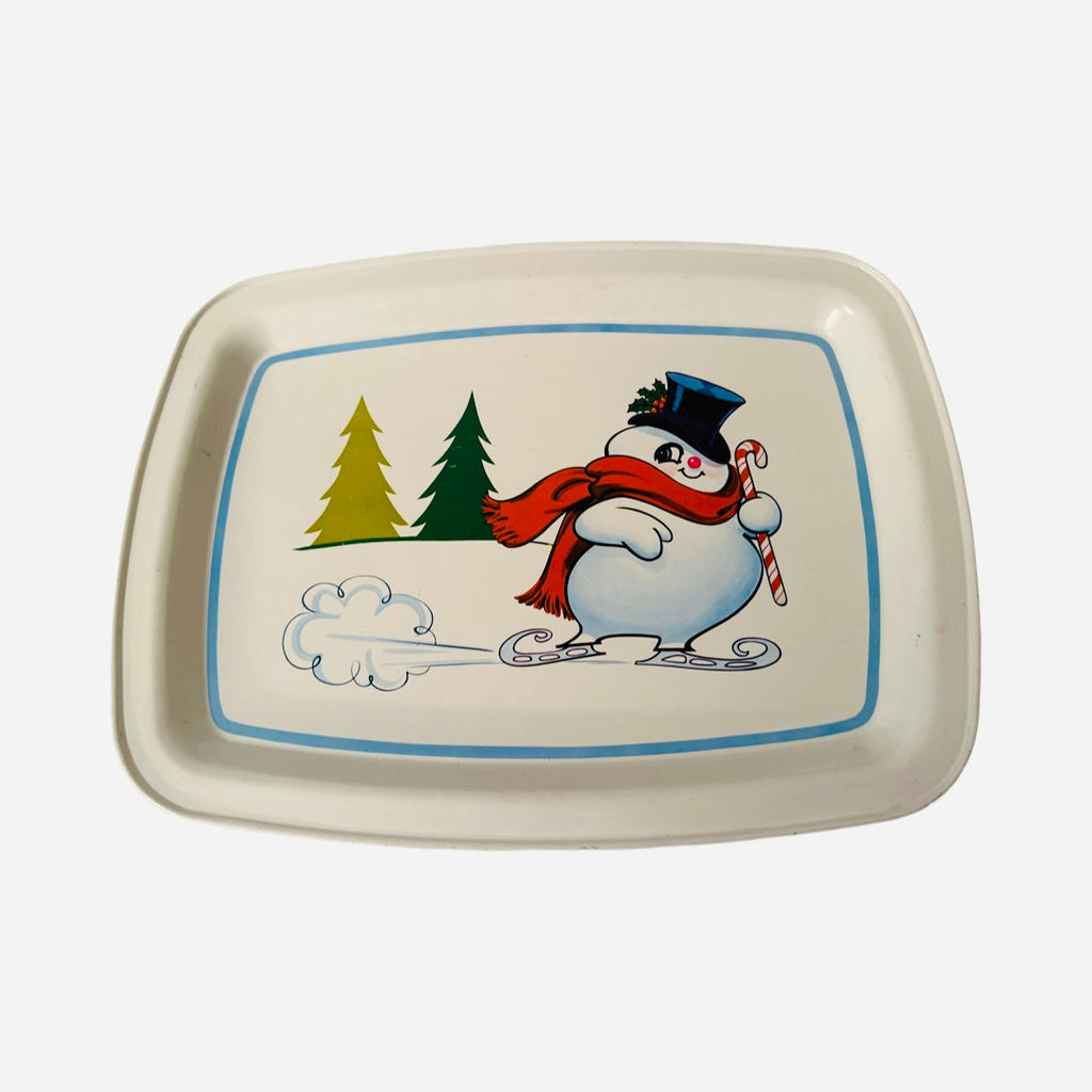 Vintage Frosty Metal Serving Tray