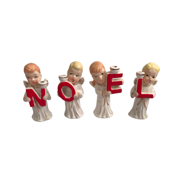 Commodore Heavenly Noel Angels Candle Holder Set