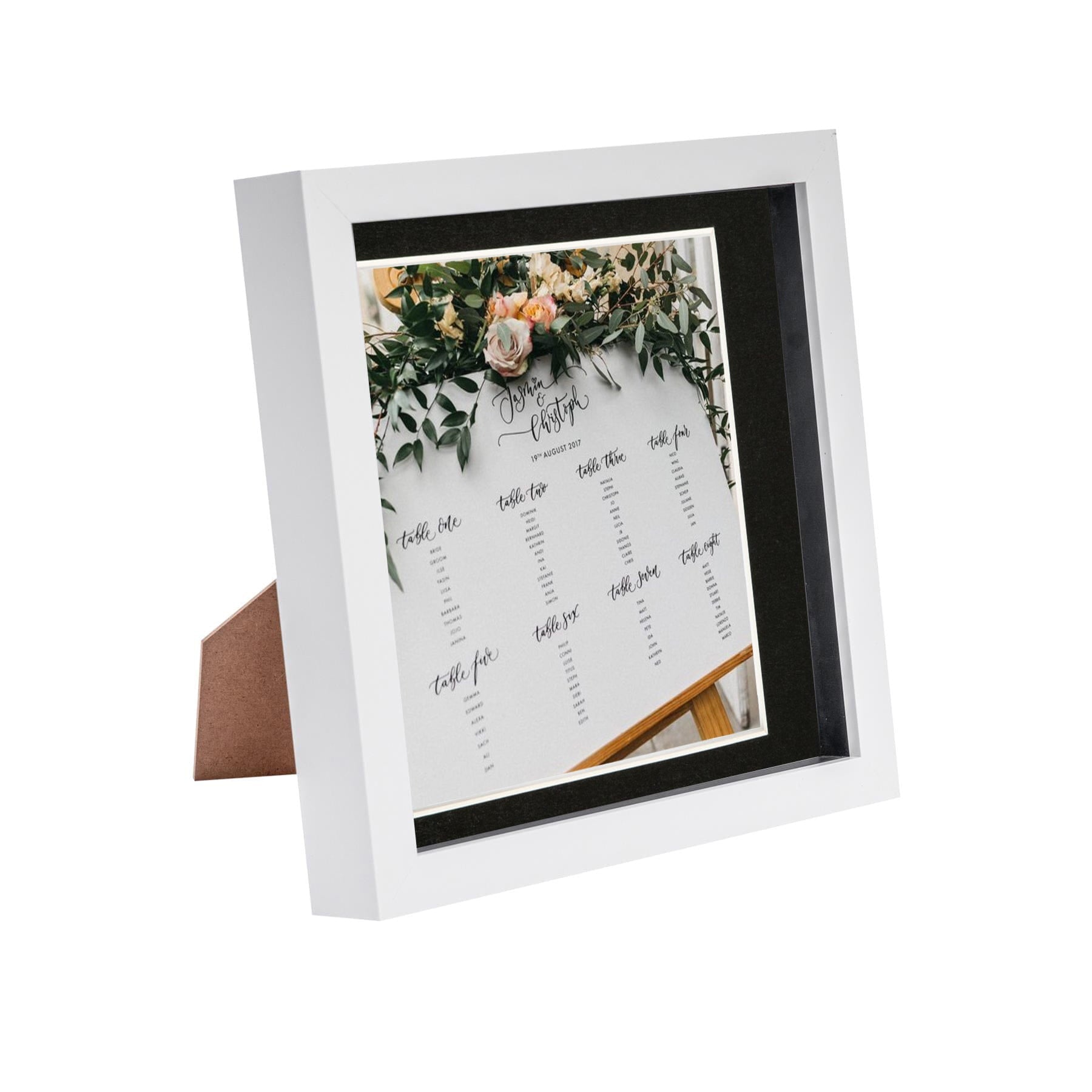 8 x 8 White 3D Box Photo Frame - with 6 x 6 Mount