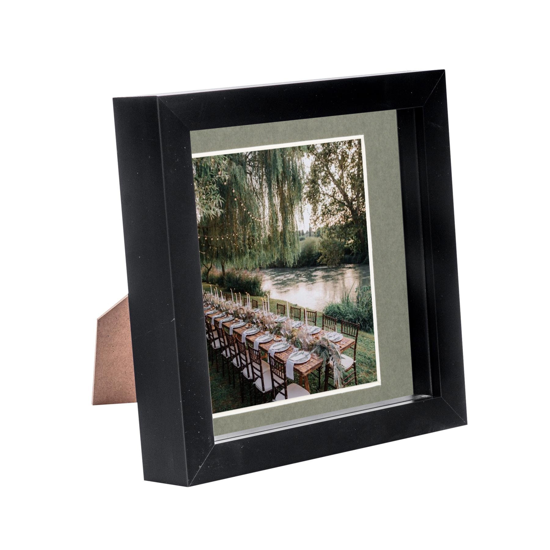 6 x 6 Black 3D Box Photo Frame - with 4 x 4 Mount