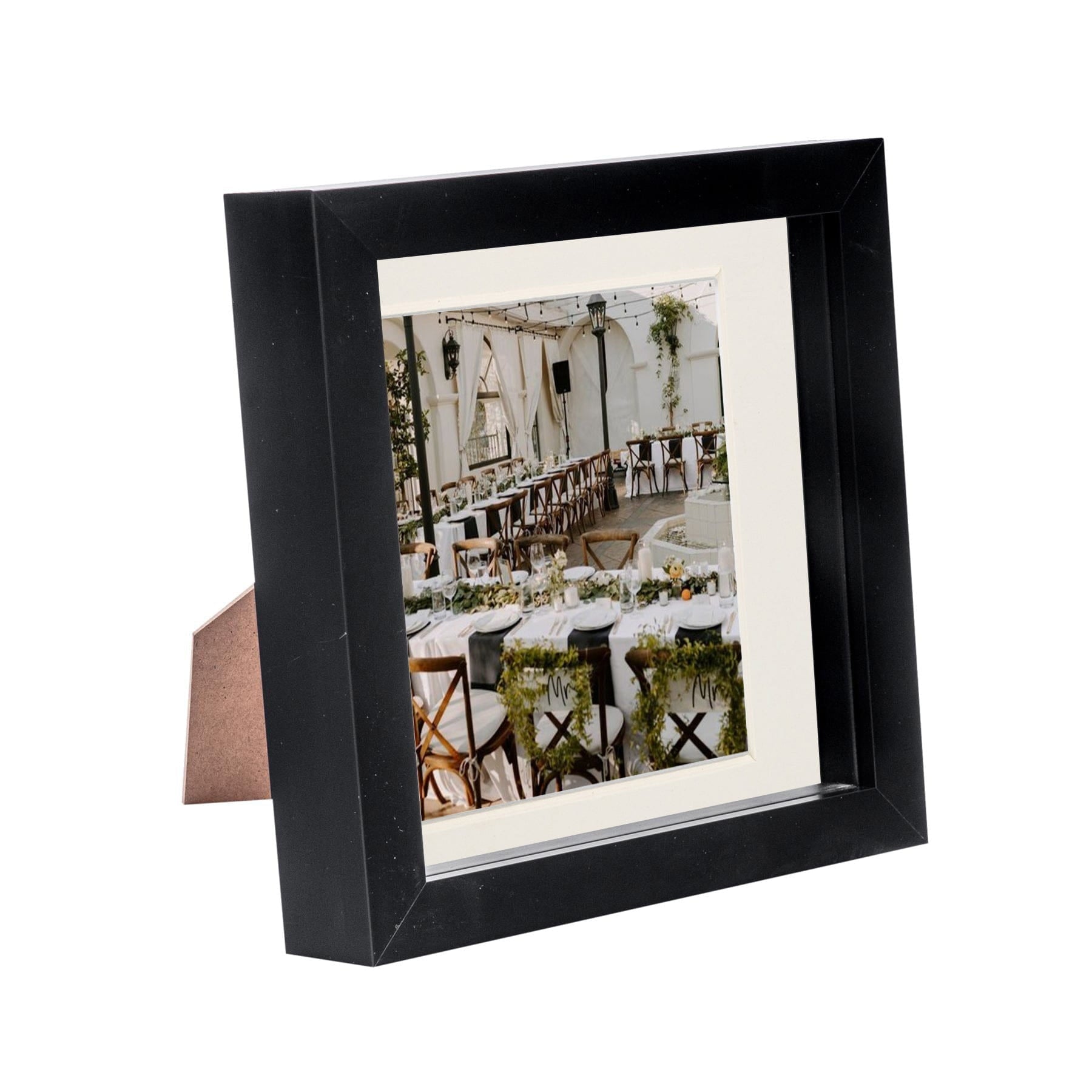 6 x 6 Black 3D Box Photo Frame - with 4 x 4 Mount