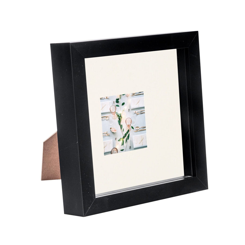 6 x 6 Black 3D Box Photo Frame - with 2 x 2 Mount