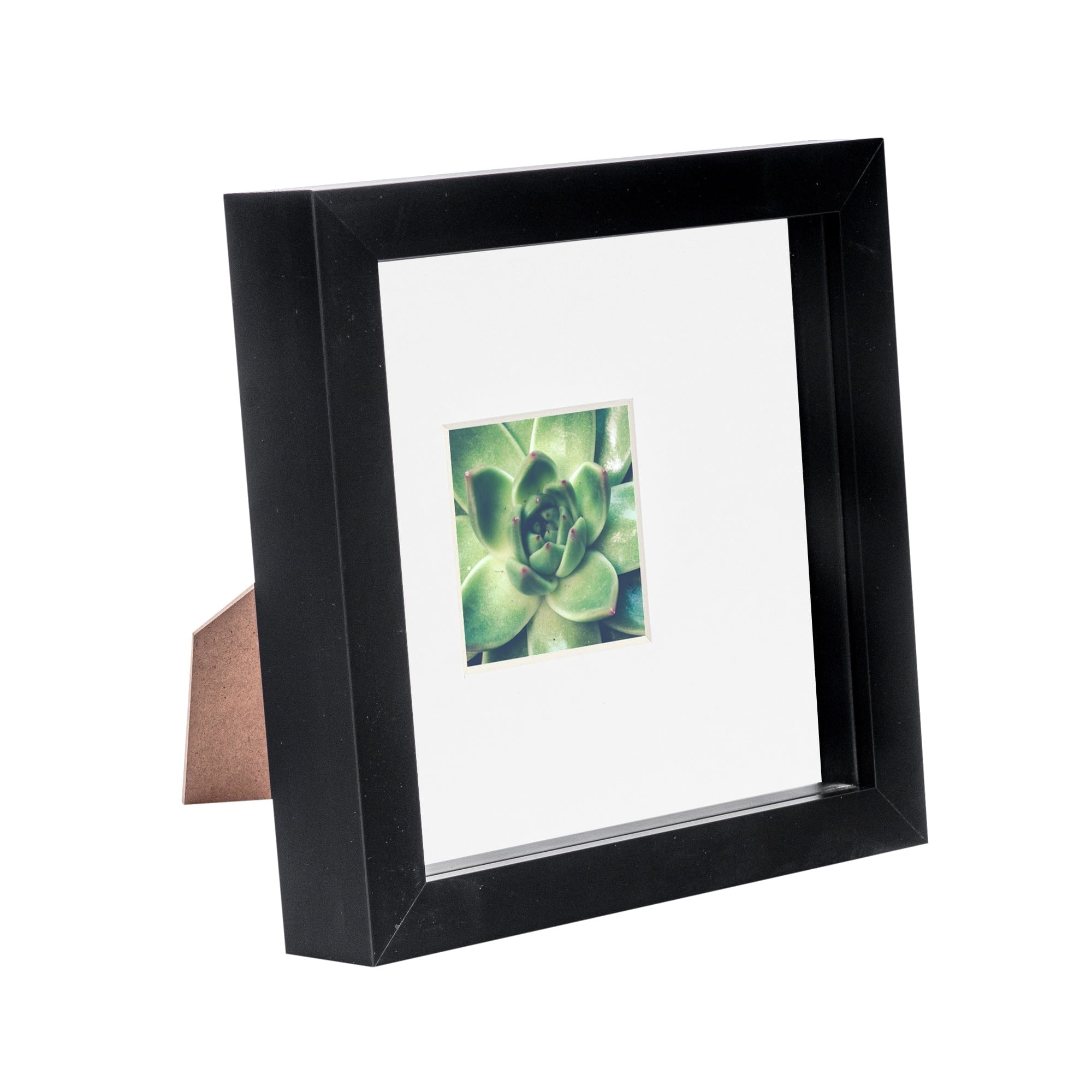 6 x 6 Black 3D Box Photo Frame - with 2 x 2 Mount