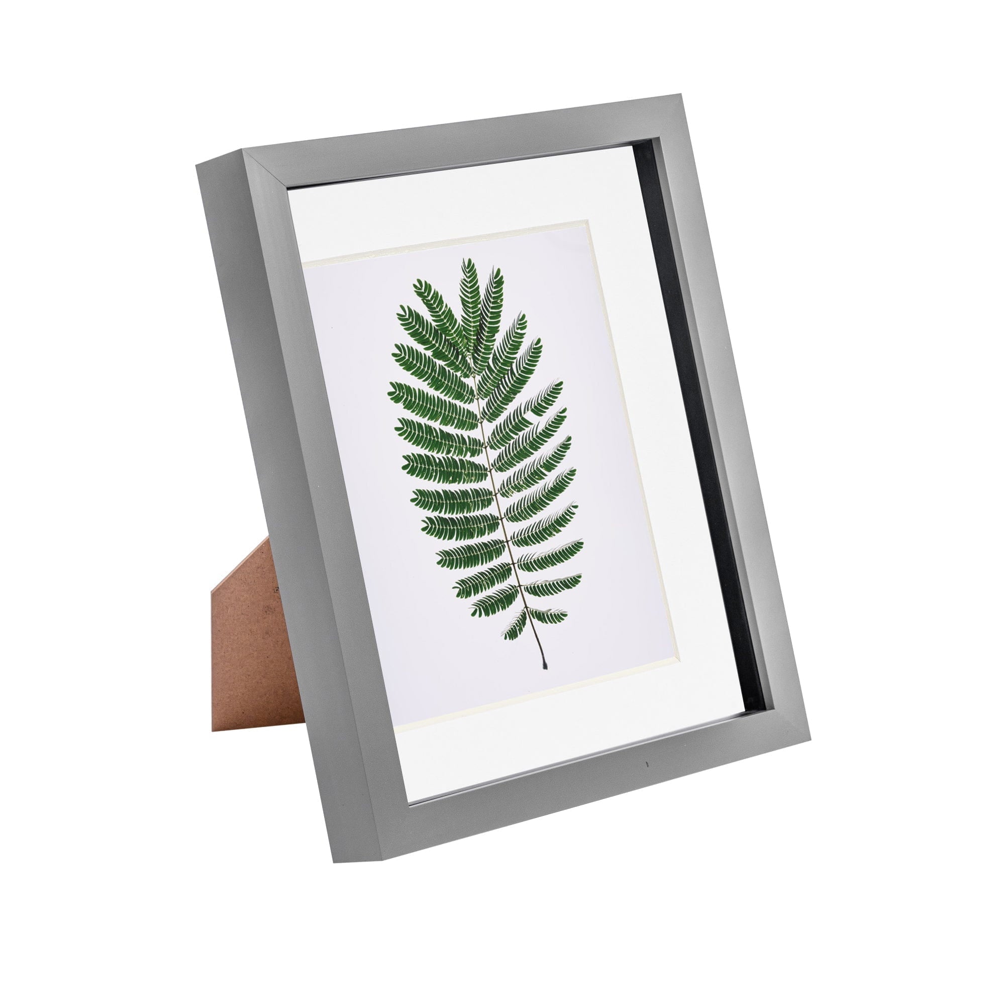 8 x 10 Grey 3D Box Photo Frame - with 5 x 7 Mount