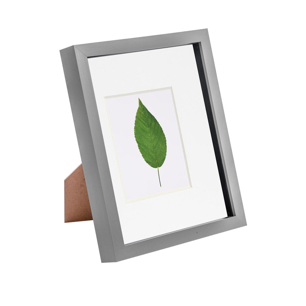 8 x 10 Grey 3D Box Photo Frame - with 4 x 6 Mount
