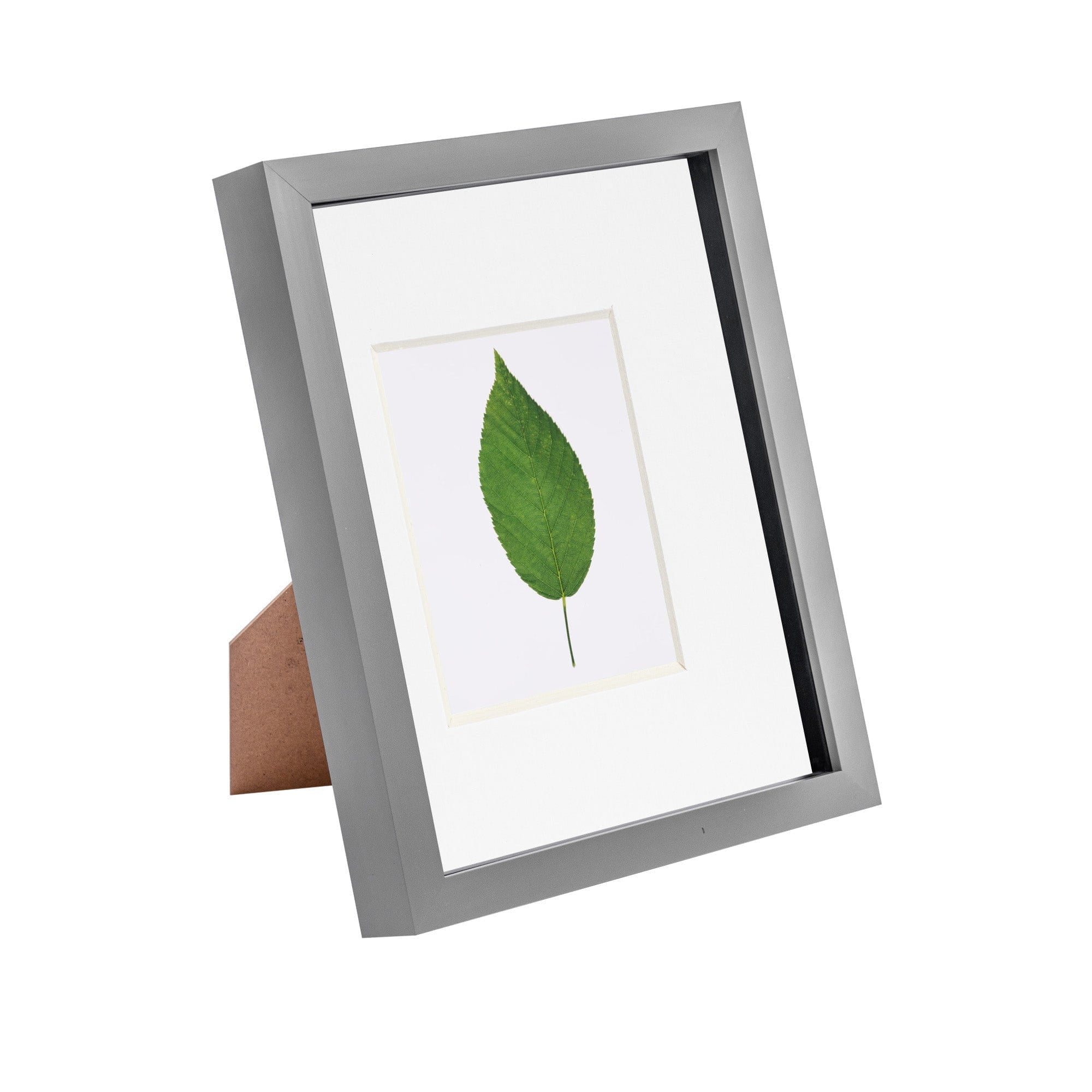 8 x 10 Grey 3D Box Photo Frame - with 4 x 6 Mount