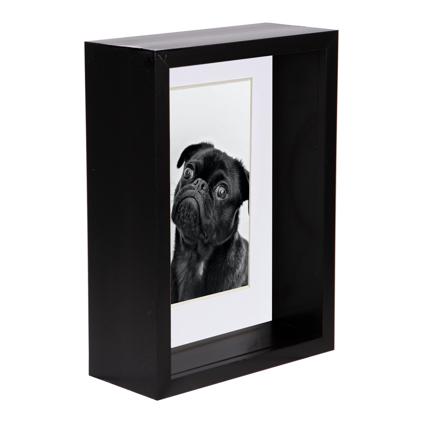 5 x 7 Black 3D Deep Box Photo Frame - with 4 x 6 Mount