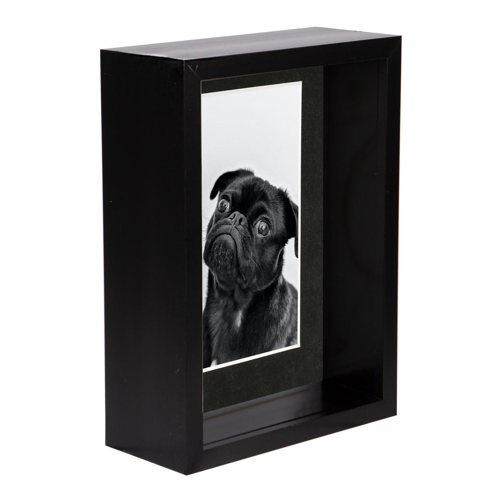 5 x 7 Black 3D Deep Box Photo Frame - with 4 x 6 Mount