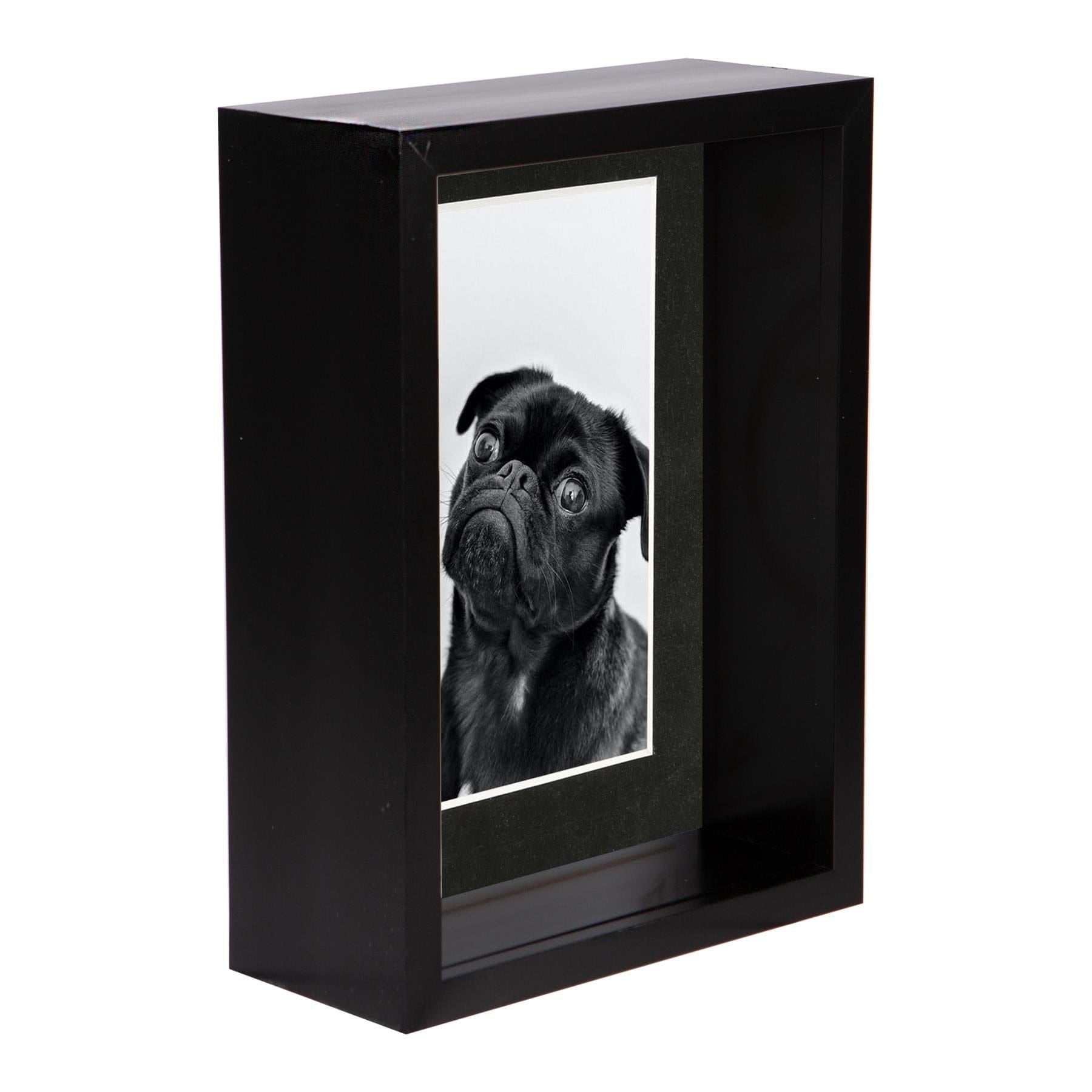5 x 7 Black 3D Deep Box Photo Frame - with 4 x 6 Mount