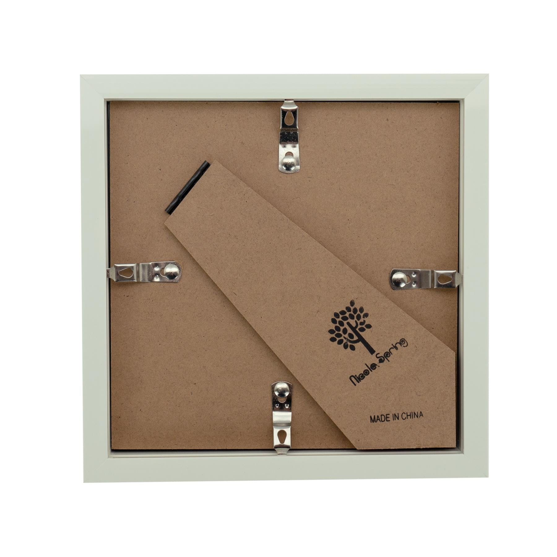 6 x 6 White 3D Box Photo Frame - with 4 x 4 Mount