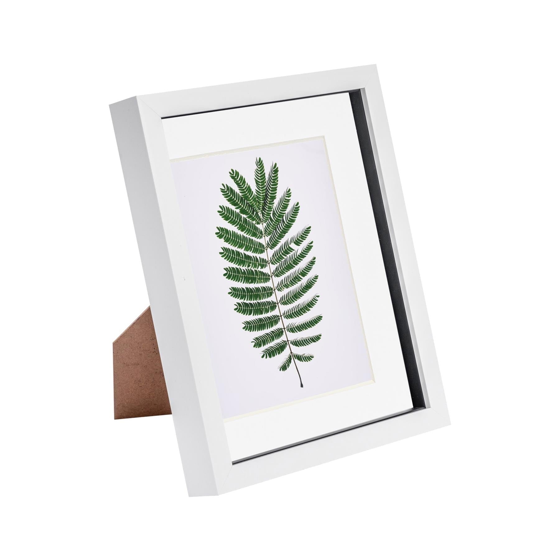 8 x 10 White 3D Box Photo Frame - with 5 x 7 Mount