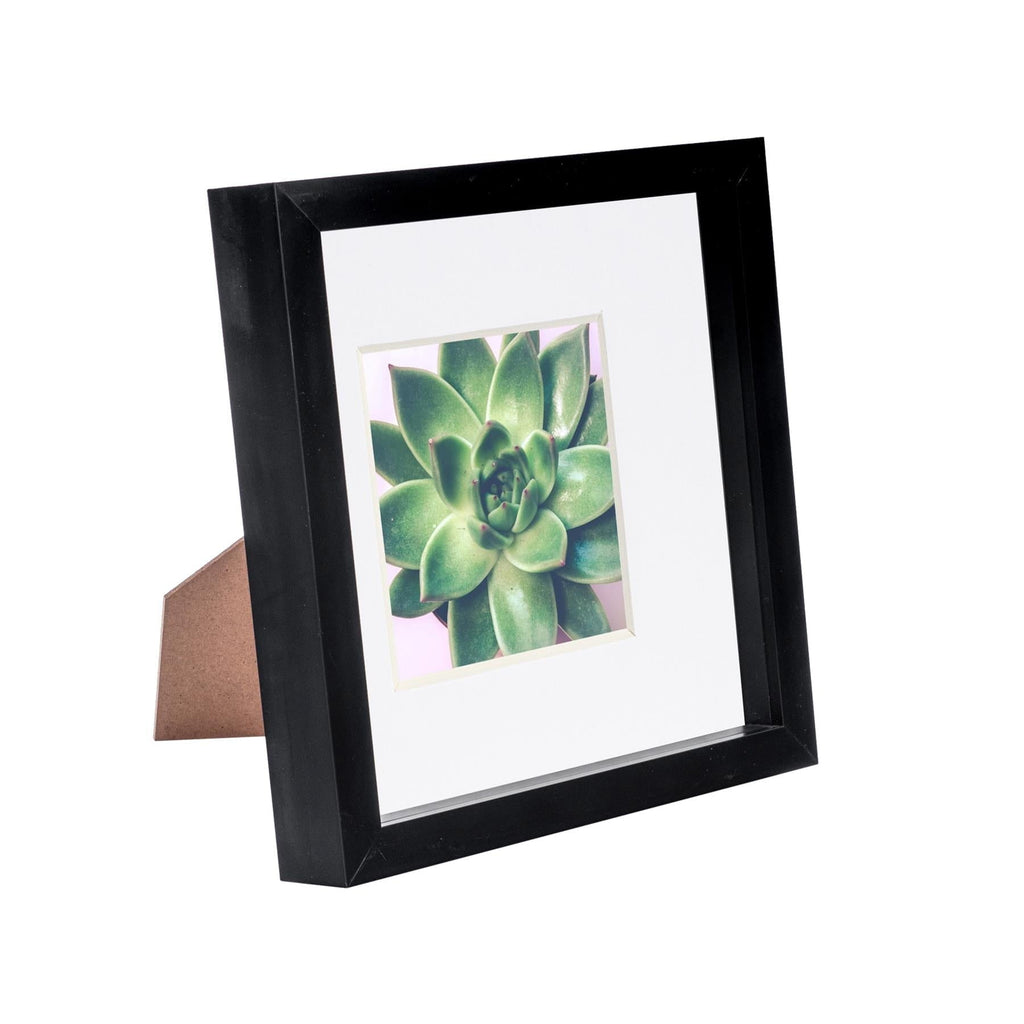 8 x 8 Black 3D Box Photo Frame - with 4 x 4 Mount