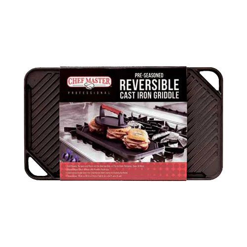 Chef Master 90202 Cast Iron Reversible Griddle