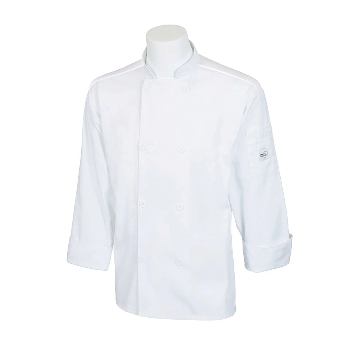 Mercer Millennia Air M60017WHS Unisex Chef Jacket w/ Shoulder Pocket, Small, White