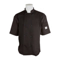 Mercer Millennia Air M60019BKXS Unisex Short Sleeve Chef Coat w/ Shoulder Pocket, X-Small, Black