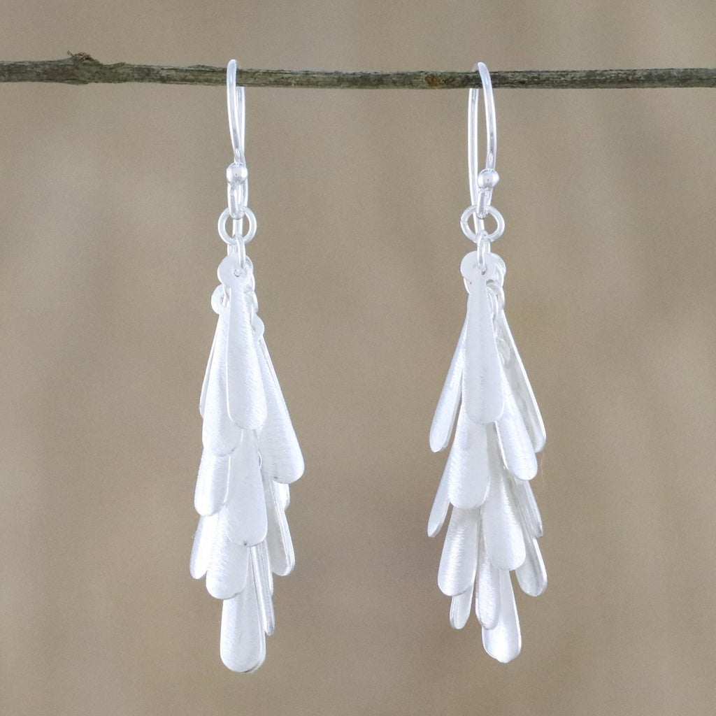 Handmade Sterling Silver Dangle Earrings from Thailand - April Showers
