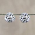 Sterling Silver Dragonfly Hoop Earrings from Thailand - Dragonfly Reflection