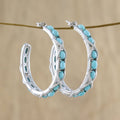 Nautical Style Turquoise Half Hoop Earrings from Thailand - Nautical Notions