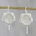 Floral Sterling Silver Drop Earrings from Thailand - Tasteful Blossoms