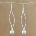 Sterling Silver Pendulum Dangle Earrings from Thailand - Shining Pendulum