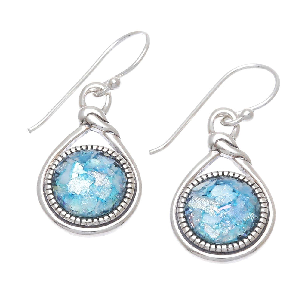 Knot Pattern Roman Glass Dangle Earrings from Thailand - Roman Knot