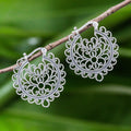 Artisan Crafted Sterling Silver Hoop Earrings from Thailand - Classic Swirls