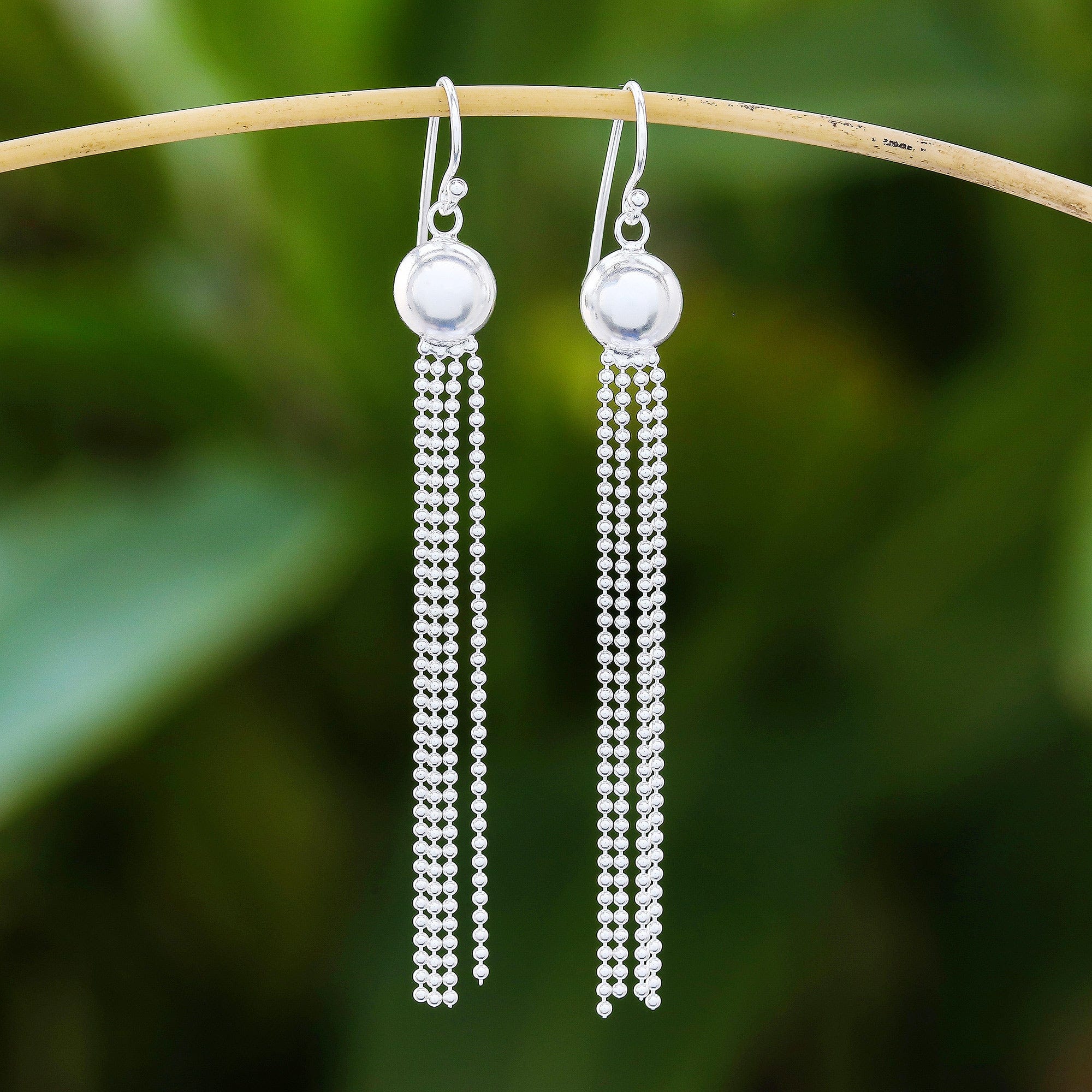 Thai Artisan Handcrafted Sterling Silver Long Earrings - Magical Medusa