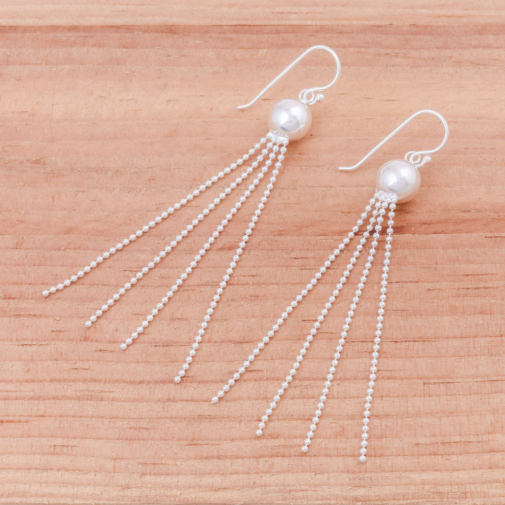 Thai Artisan Handcrafted Sterling Silver Long Earrings - Magical Medusa